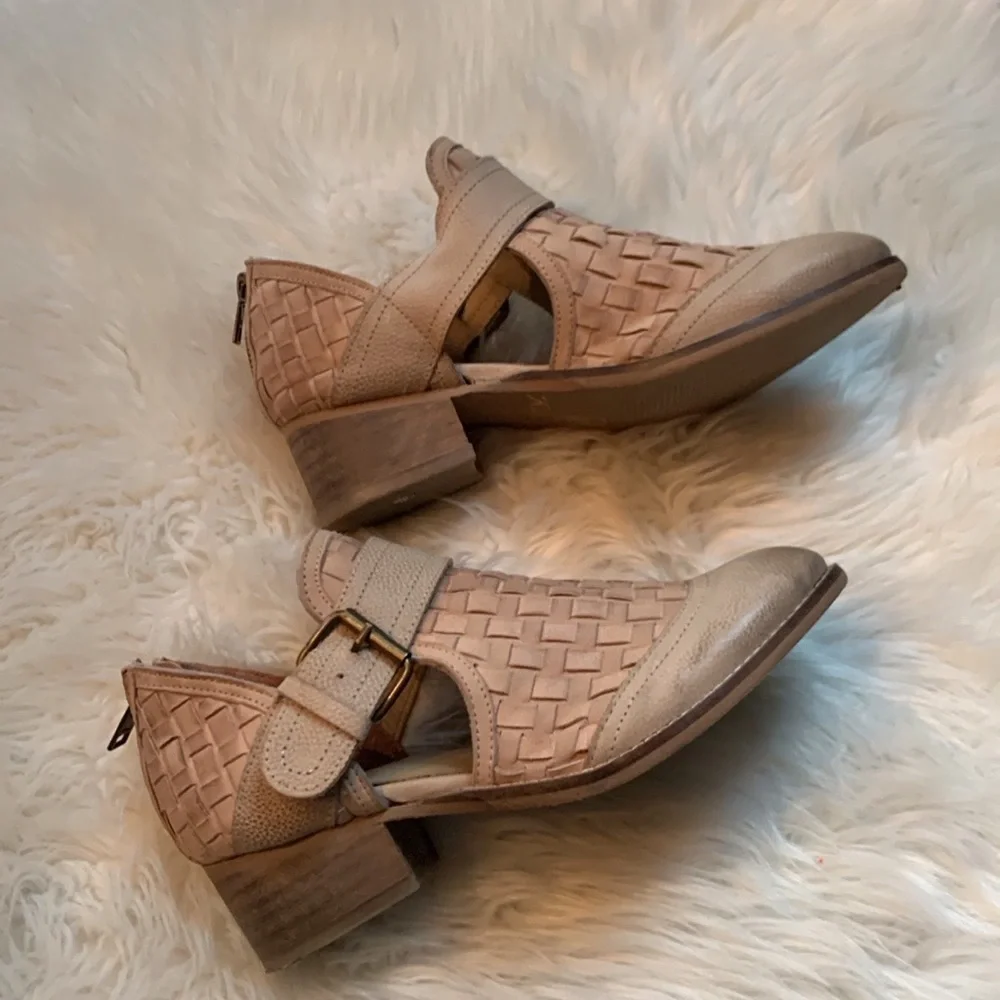 Rebels Charlie woven ankle boots Taupe leather Size 7.5